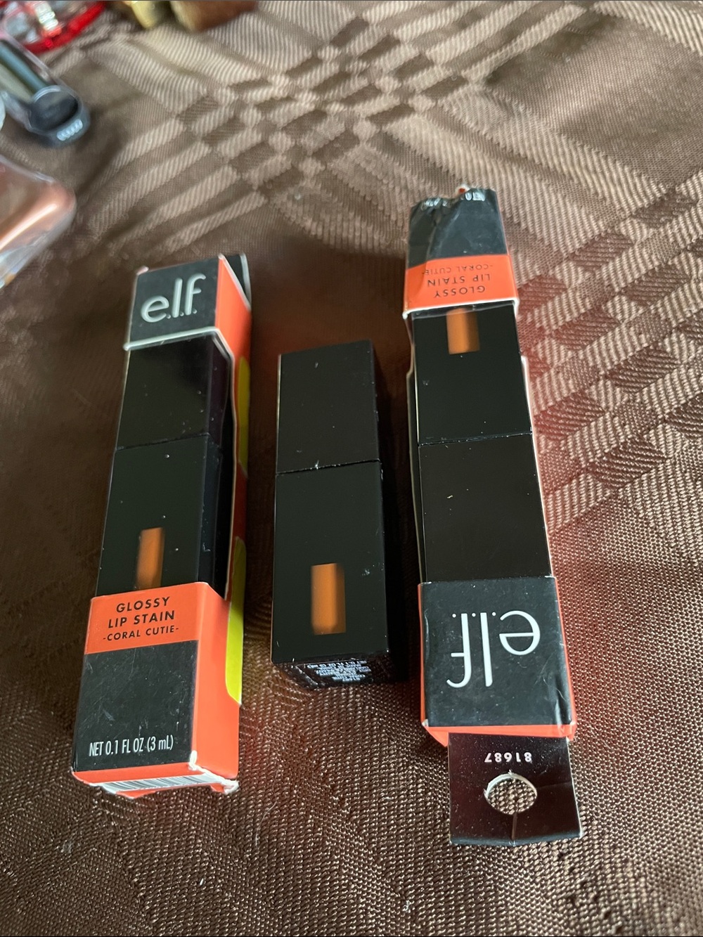ELF NIB Glossy Lip Stain Coral Cutie X3